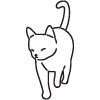 a white cat walking playfully representing the number 19 in a creative manner