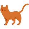 orange cat walking playfully in a vibrant cartoon style representing 20 unique cat breeds