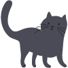 cute black cat with a playful stance associated with the number 13 in folklore