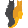 two cartoon cats in black and orange colors representing friendship and companionship ideal for 15 pet themes