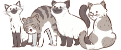 four playful cats in different poses featuring a tabby and Siamese with whimsical expressions celebrating cat companionship and joy 17 playful moments